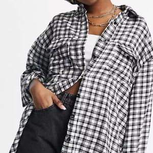 Missguided Oversized Micro Check Shirt